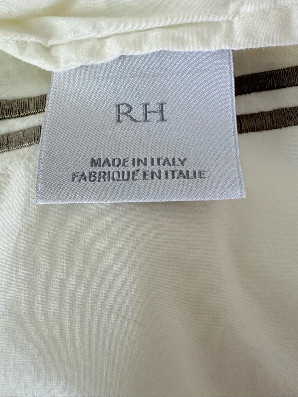RH Restoration Hardware Italian Hotel Satin Stitch Duvet Cover CA King Graphite